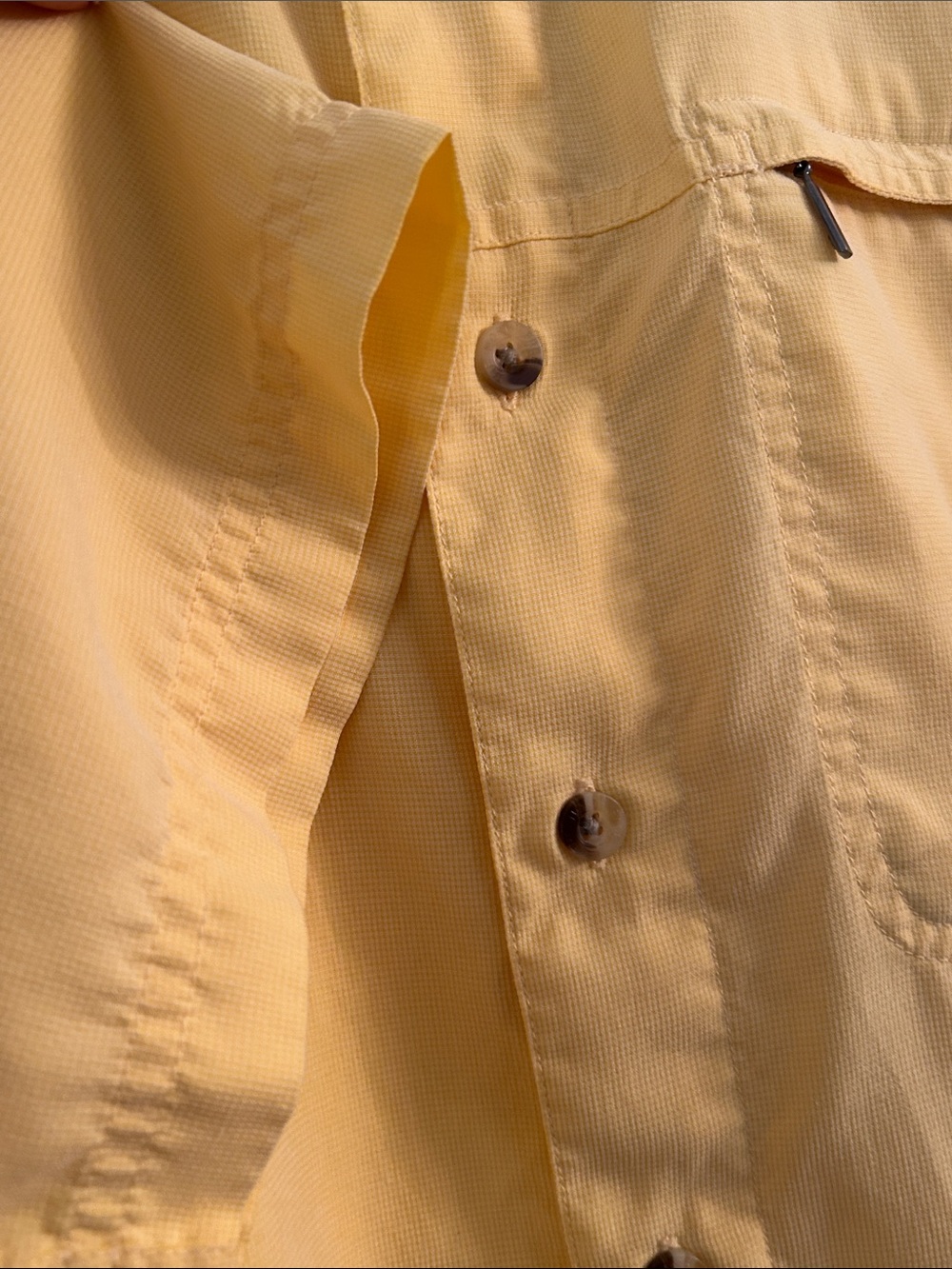 The North Face Men's Short-Sleeve Button-Down Shirt in Pale Yellow - Picture 6 of 15